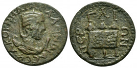 PAMPHYLIA, Perge. Salonina (253-268). Ae 10 Assaria.

Obv : KOPNHΛIA CAΛΩNINA CЄB.
Diademed and draped bust of Salonina set on crescent, right. I (mar...
