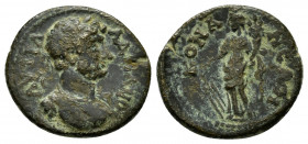 PISIDIA.Conana.Hadrian.(117-138).Ae.

Obv : ΑΥ ΤΡΑ ΑΔΡΙΑΝΟϹ.
Laureate and cuirassed bust to right.

Rev : ΚΟΝΑΝΕΩΝ.
Tyche standing to left, resting on...