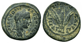 CAPPADOCIA.Caesaraea.Severus Alexander.(222-235).Ae.

Obv : AYT CEOYHP ALEΞΑΝΔP.
Laureate head to right.

Rev : MHTPOΠ ΚΑΙ ΕΤ Γ.
Bundle of three corn ...