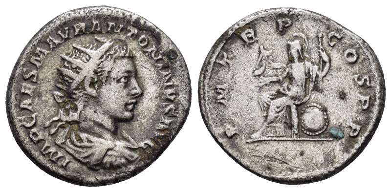 ELAGABALUS.(218-222).Rome.Denarius.

Obv : IMP CAES M AVR ANTONINVS AVG.
Bust of...