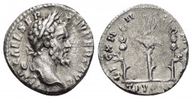 SEPTIMIUS SEVERUS.(193-211).Denarius.Rome.

Obv : IMP CAE L SEP SEV PERT AVG.
Head of Septimius Severus, laureate to right.

Rev : LEG XIIII GEM M V T...