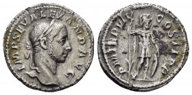 SEVERUS ALEXANDER.(222-235).Rome.Denarius.

Obv : IMP SEV ALEXAND AVG.
Head of Severus Alexander, laureate to right.

Rev : P M TR P VII COS II P P.
M...