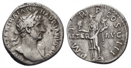 HADRIAN.(117-138).Rome.Denarius.

Obv : IMP CAESAR TRAIAN HADRIANVS AVG.
 Bust of Hadrian, laureate, draped and cuirassed, right.

Rev : P M TR P COS ...