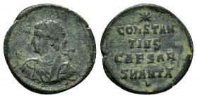 CONSTANTIUS II.(324-337).Antioch.Follis. 

Obv : Bust of Constantius II, laureate, draped, cuirassed toleft.

Rev : CONSTAN TIVS CAESAR SMANTA on •.
A...