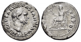 VESPASIAN.(69-79).Rome.Denarius.

Obv : IMP CAESAR VESPASIANVS AVG.
Head of Vespasian, laureat to right.

Rev : COS ITER TR POT.
Pax, draped. seated l...