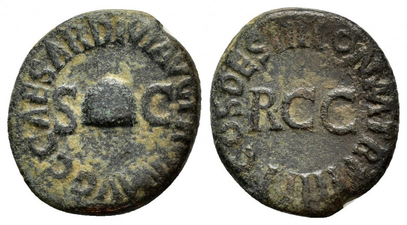 GAIUS.(Caligula, 37-41).Rome.Quadrans.

Obv : C CAESAR DIVI AVG PRON AVG.
Pileus...