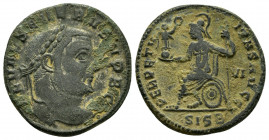SEVERUS II.(305-306).Siscia.Follis.

Obv : FL VAL SEVERVS NOB C.
Head of Severus II, laureate, right.

Rev : PERPET-VITAS AVGG or PERPETV-ITAS AVGG.
R...