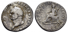TITUS (79-81).Rome.Denarius. 

Obv : IMP TITVS CAES VESPASIAN AVG P M.
Head of Titus, laureate, right.

Rev : TR P IX IMP XV COS VIII P P.
Woman capti...