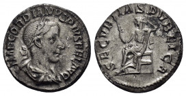 GORDIAN III.(238-244).Rome.Denarius.

Obv : IMP GORDIANVS PIVS FEL AVG.
Laureate, draped and cuirassed bust to right.

Rev : SECVRITAS PVBLICA.
...