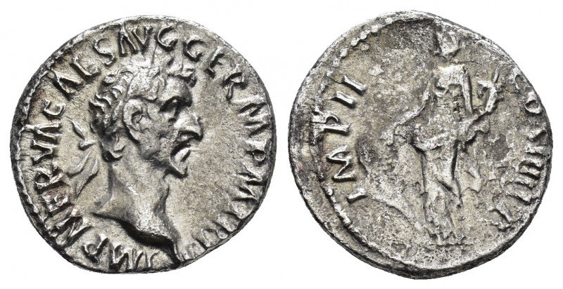 NERVA.(96-98). Rome.Denarius. 

Obv : IMP NERVA CAES AVG P M TR P COS II P P.
La...