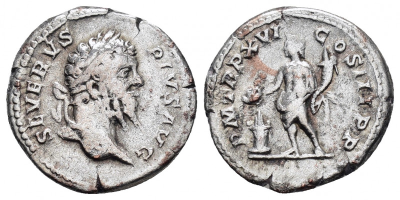 SEPTIMIUS SEVERUS.(193-211).Rome.Denarius. 

Obv: Laureate head to right.
 
Rev ...