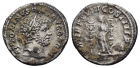 CARACALLA.(197-217). Rome.Denarius. 

Obv : ANTONINVS PIVS AVG GERM.
Laureate head right.

Rev : P M TR P XVIII COS IIII P P.
Fides standing left, hol...