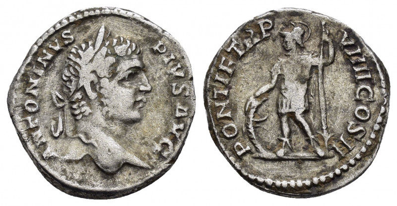 CARACALLA.(198-217). Rome.Denarius. 

Obv : ANTONINVS PIVS AVG.
Laureate and dra...