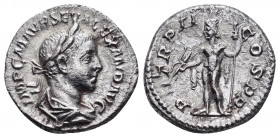 SEVERUS ALEXANDER (222-235). Rome.Denarius. 

Obv : IMP C M AVR SEV ALEXAND AVG.
Laureate, draped and cuirassed bust right.

Rev : P M TR P II COS P P...
