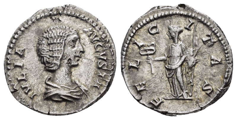 JULIA DOMNA.(196-211).Rome.Denarius.

Obv : IVLIA AVGVSTA.
Draped bust to right....