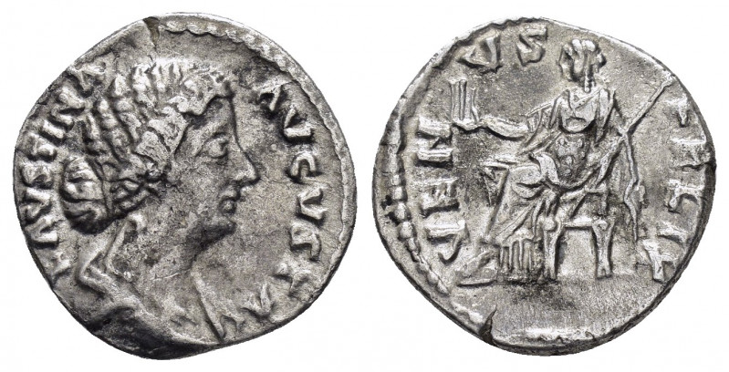 FAUSTINA II Augusta Wife of marcus aurelius ( 147-175 ). Rome.Denarius. 

Obv : ...