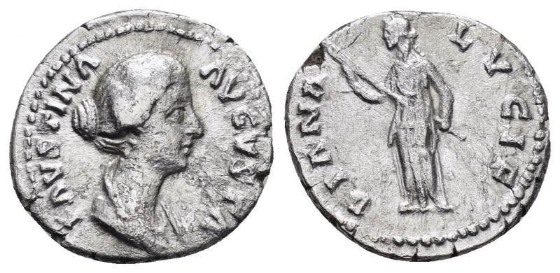 FAUSTINA II (Augusta, 147-175). Rome.Denarius. 

Obv : FAVSTINA AVGVSTA.
Draped ...