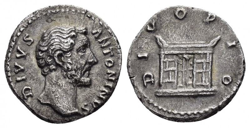 DIVUS ANTONINUS PIUS.(Died 161) Rome. Denarius. 

Obv : DIVVS ANTONINVS.
Bare he...