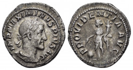 MAXIMINUS THRAX.(235-238).Rome.Denarius. 

Obv : IMP MAXIMINVS PIVS AVG.
Laureate, draped and cuirassed bust right.

Rev : PROVIDENTIA AVG.
Providenti...
