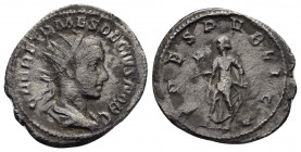 HERENNIUS ETRUSCUS.(Caesar, 249-251).Rome.Antoninianus. 

Obv : Q HER ETR MES DECIVS NOB C.
Radiate and draped bust right.

Rev : SPES PVBLICA.
Spes a...