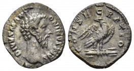 DIVUS MARCUS AURELIUS (Died 180).Rome.Denarius.

Obv : DIVVS M ANTONINVS PIVS.
Bare head right.

Rev : CONSECRATIO.
Eagle standing right on thunderbol...