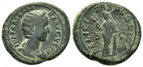JULIA MAMAEA. ( 222-235 ).Rome.Dupondius. 

Obv: IVLIA MAMAEA AVGVSTA.
Diademed and draped bust to right, set on crescent.

Rev: FELICITAS PVBLICA. 
F...