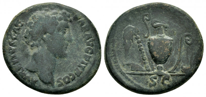 MARCUS AURELIUS (161-180).Rome.As.

Obv : AVRELIVS CAESAR AVG PII F COS.
Bare he...