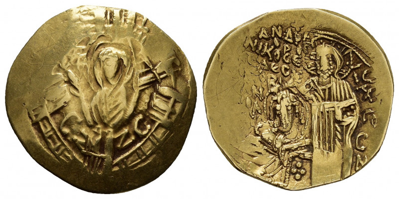 ANDRONICUS II.(1282-1332).Constantinople.Hyperpyron.

Obv : Mary, nimbate and dr...