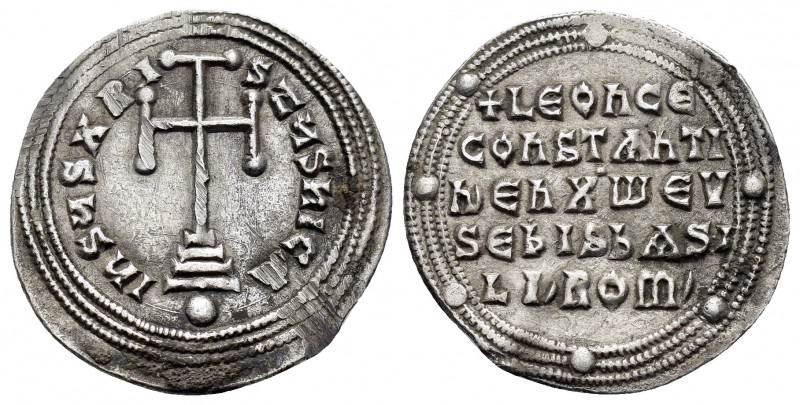 LEO VI the WISE with CONSTANTINE VII (886-912).Constantinople. Miliaresion.

Obv...