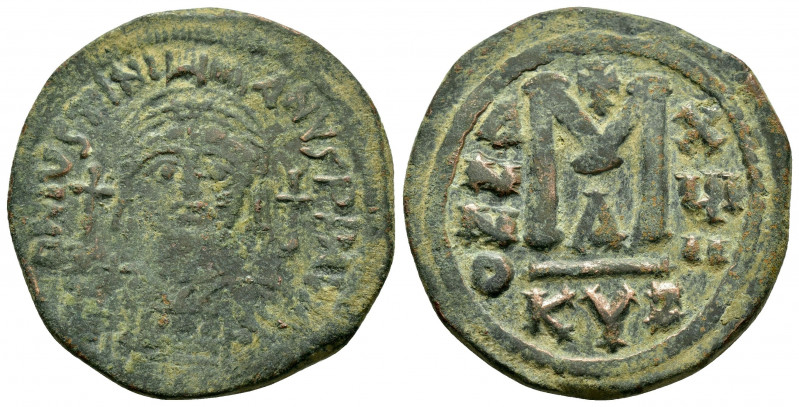 JUSTINIAN I (527-565). Follis. Cyzicus. Dated RY 18 (544/5).

Obv : D N IVSTINIA...