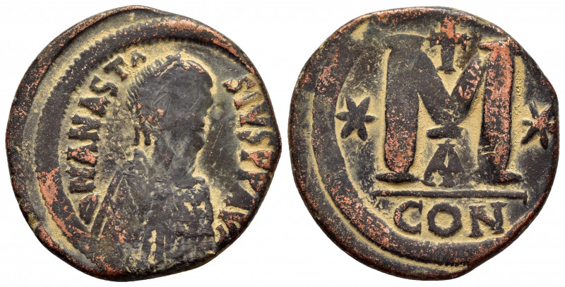 ANASTASIUS I.(491-518).Constantinople.Follis. 

Obv : DN ANASTASIVS PP AVG.
Pear...
