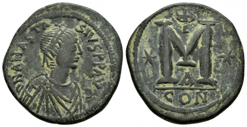ANASTASIUS I.(491-518).Constantinople.Follis. 

Obv : DN ANASTASIVS PP AVG.
Pear...