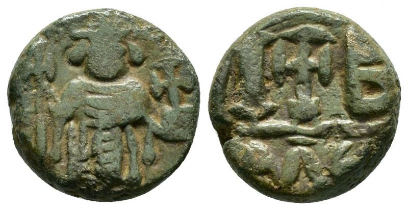 CONSTANS II.(641-668).Alexandria.Dodecanummium. 

Obv : Constans II standing fac...