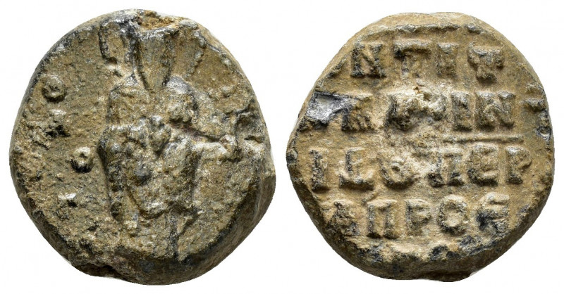 Byzantine lead seal of Leon kandidatos and protoproedros.(11th cent.)

Obverse: ...