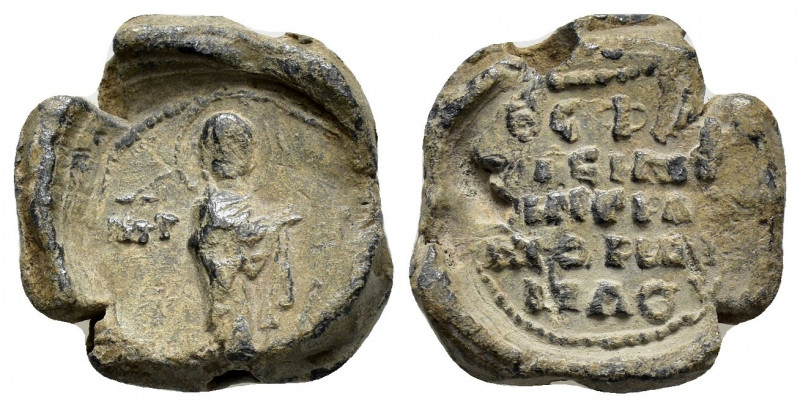 Anonymous iconographic byzantine lead seal.(11th cent.)

Obverse: Mother of God ...