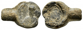 BYZANTINE LEAD SEAL.(Circa 11 th Century).Pb.

Condition : Very fine.

Weight : 5.03 gr
Diameter : 23 mm