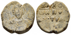 BYZANTINE LEAD SEAL.(Circa 11 th Century).Pb.

Condition : Very fine.

Weight : 15.6 gr
Diameter : 24 mm