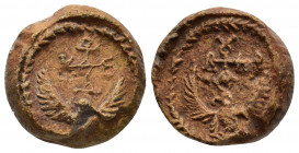 BYZANTINE LEAD SEAL.(Circa 11 th Century).Pb.

Condition : Very fine.

Weight : 14.8 gr
Diameter : 19 mm