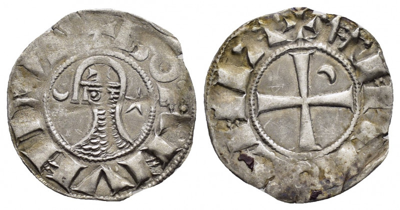 CRUSADERS.Antioch.Bohemund III.(1163-1201).BI Denier.

Obv : +BOAMVNDVS.
Profile...