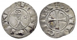 CRUSADERS.Antioch.Bohemund III.(1162-1201).BI Denier.

Obv : +BOAMVNDVS.
Profile bust with crescent left and star right.

Rev : +ANTIOCHIA.
Small cros...