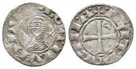 CRUSADERS.Antioch.Bohemund III.(1162-1201).BI Denier.

Obv : +BOAMVNDVS.
Profile bust with crescent left and star right.

Rev : +ANTIOCHIA.
Small cros...
