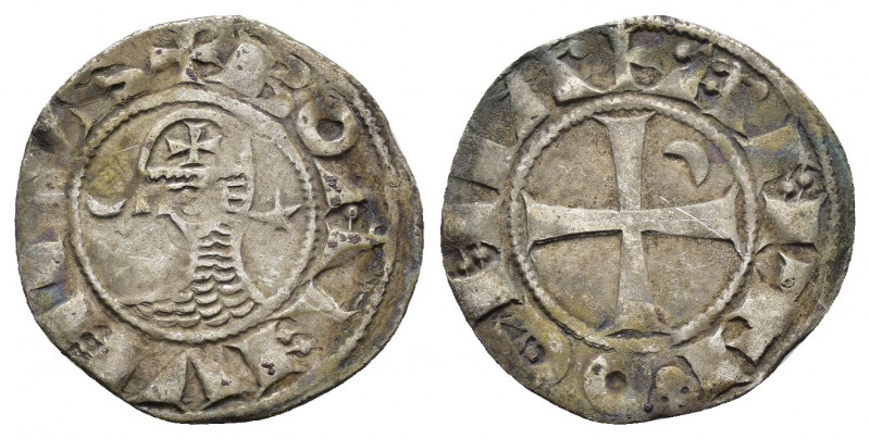 CRUSADERS.Antioch.Bohemund III.(1162-1201).BI Denier.

Obv : +BOAMVNDVS.
Profile...