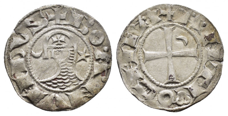 CRUSADERS.Antioch.Bohemund III.(1162-1201).BI Denier.

Obv : +BOAMVNDVS.
Profile...