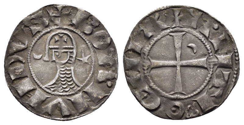 CRUSADERS.Antioch.Bohemund III.(1162-1201).BI Denier.

Obv : +BOAMVNDVS.
Profile...