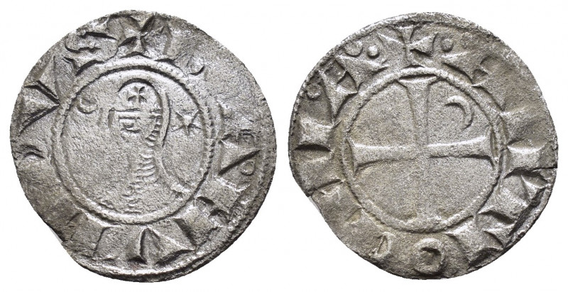 CRUSADERS.Antioch.Bohemund III.(1162-1201).BI Denier.

Obv : +BOAMVNDVS.
Profile...