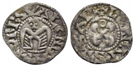 FRANCE.Dauphine Valence.(13th Century).Anonymous.BI Denier

Obv : VRBS VALENTIA.
Winged angel or eagle.

Rev : + S APOLLINARS.
Cross pattée with annul...