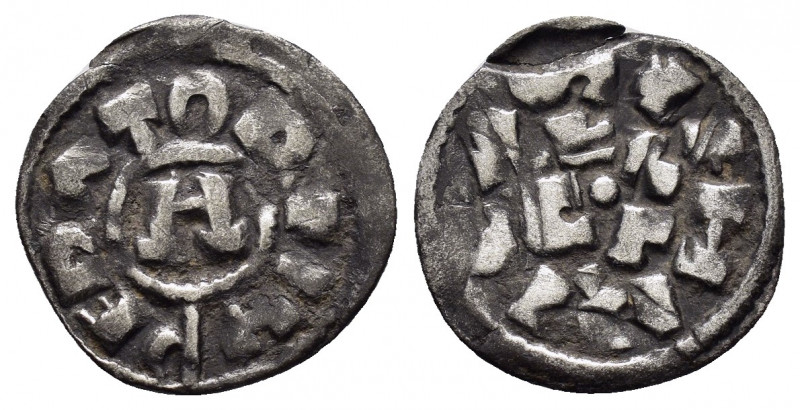 TALY.Lucca.Henry II.(1004-1024).BI Denaro.

Obv : Concentric legend around H wit...