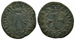 CILICIAN ARMENIA.Gosdantin I.(1298-1299).Sis.Kardez.

Obv : Gosdantin standing facing, holding sword and cross.

Rev : Cross with X at center.
AC 418....