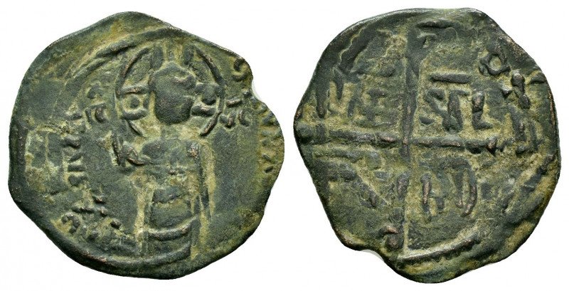CRUSADERS.Antioch.Roger of Salerno.Regent.(1112-1119).Follis.

Obv : KЄMMΛ NOVHΛ...