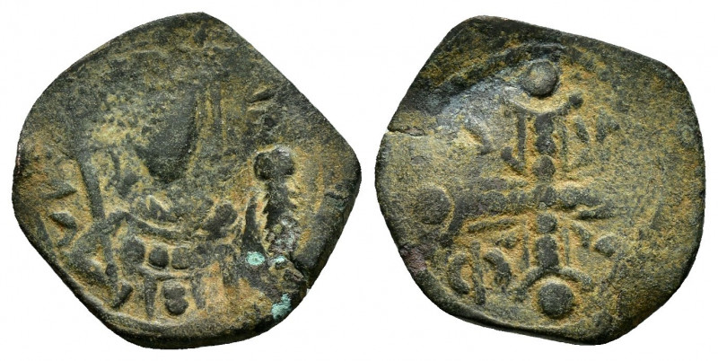 Crusaders.Uncertain.(11th Century).Follis.

Obv : Nimbate bust of Christ facing....